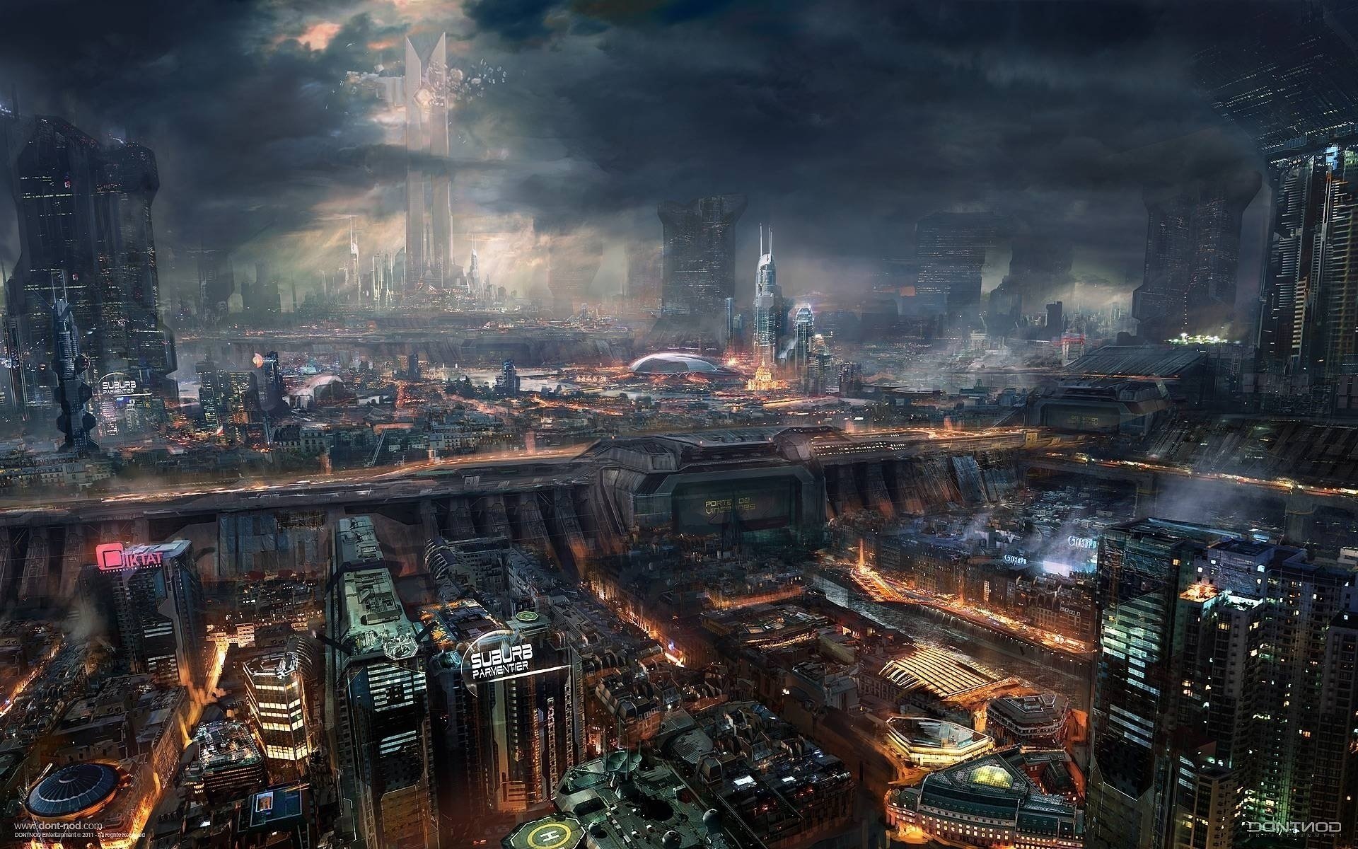 fantasy, City, Future, Art, Night Wallpapers HD / Desktop and Mobile