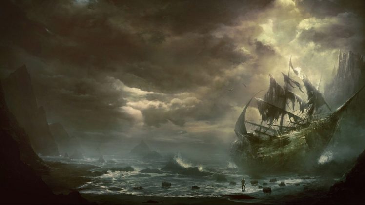 , Pirate, Fantasy, Sea, Sky HD Wallpaper Desktop Background
