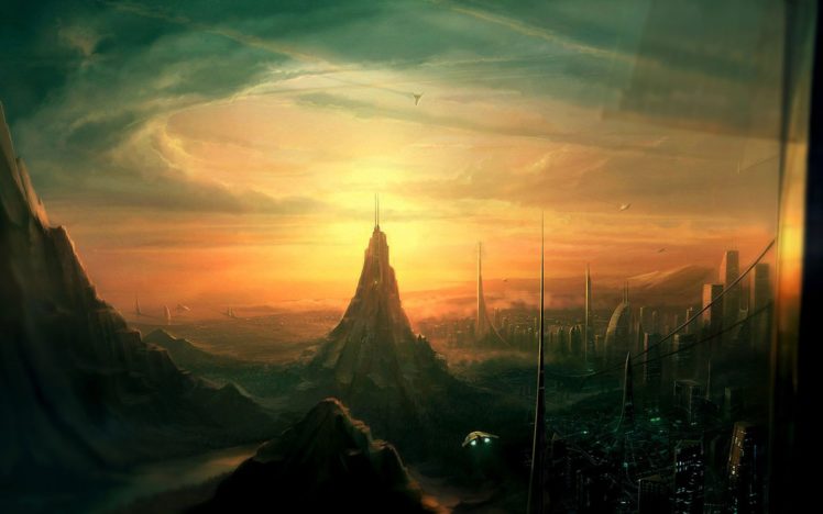 world, Space, Ships, City, Fantasy, Future HD Wallpaper Desktop Background