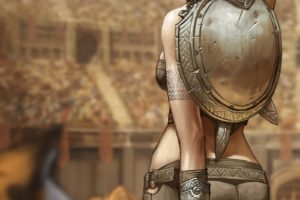 fantasy, Art, Warrior, Woman, Gladiators