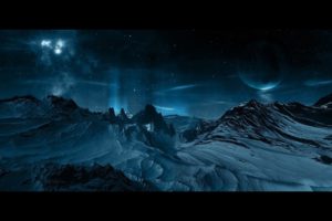 planets, Above, Snowy, Mountains, Sky, Nighy, Star, Fantas