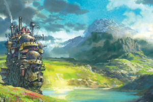 mountains, Landscapes, Fantasy, Art, Anime, Rivers, Howland039s, Moving, Castle, Hauru