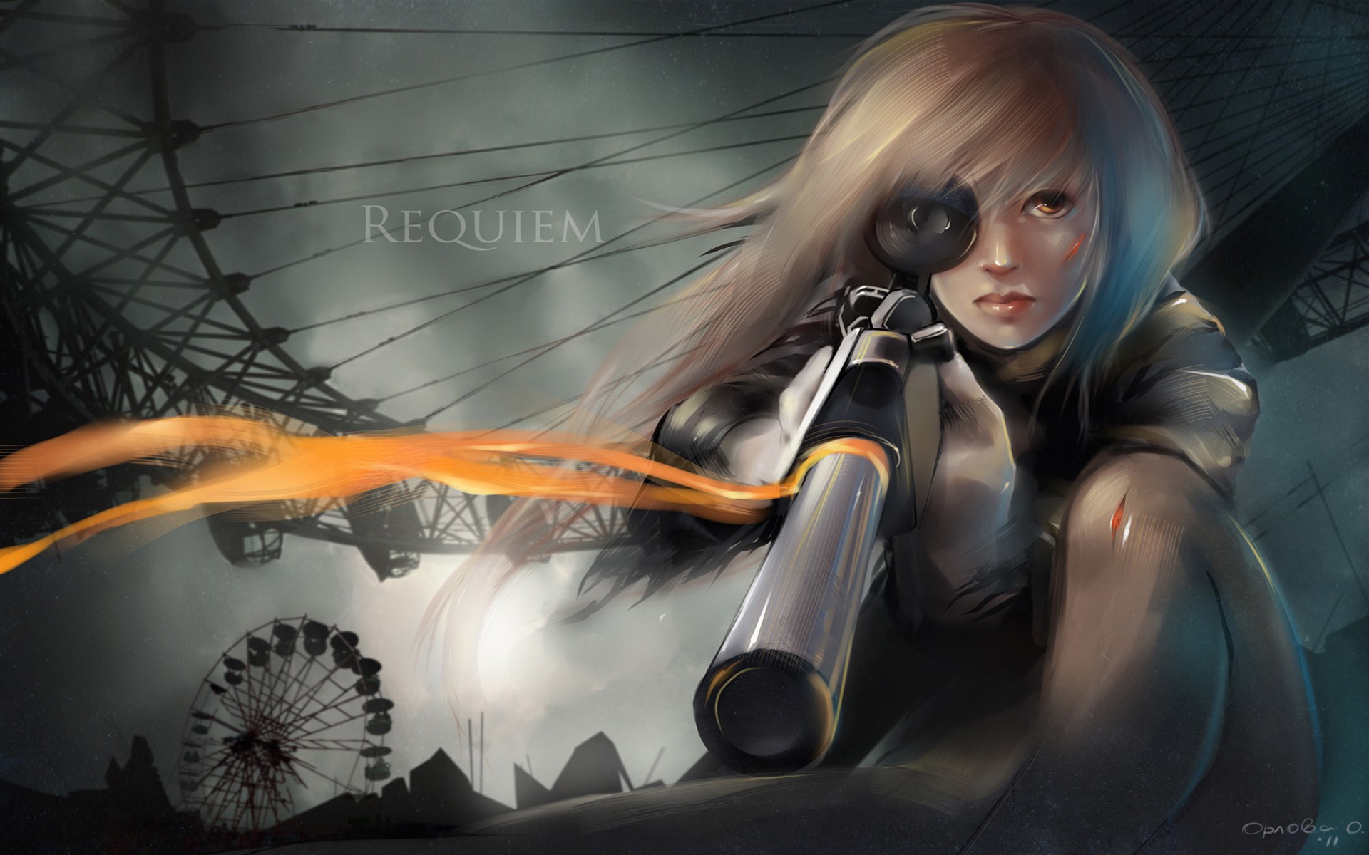 blondes, Guns, Sniper, Weapons, Requiem, For, The, Phantom, Drawings, Madness, Anime, Girls, Sheer, Clothing, Sniper, Elite Wallpaper