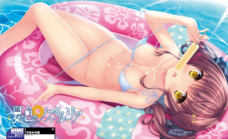 anime girls, Anime, Bikini, Natsu no Iro no Nostalgia, Orikuchi Miu HD Wallpaper Desktop Background