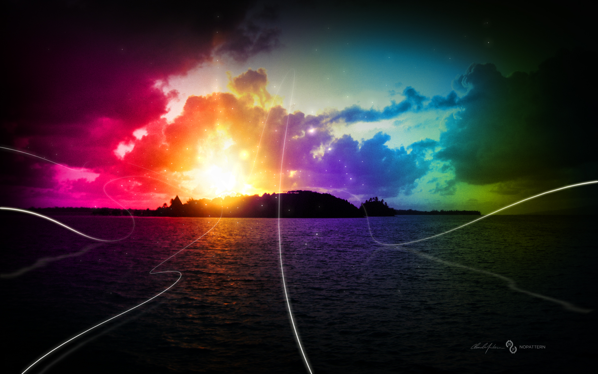 water, Rainbows Wallpaper
