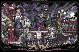 Neon Genesis Evangelion, Ikari Shinji, Ayanami Rei, Asuka Langley Soryu, Gendo Ikari, EVA Unit 01, EVA Unit 00, EVA Unit 02, Angle