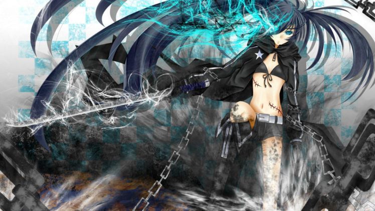 Black Rock Shooter, Blue eyes, Anime girls, Anime HD Wallpaper Desktop Background