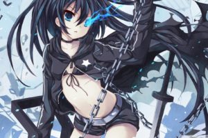 Black Rock Shooter, Sword, Blue eyes, Anime girls, Anime