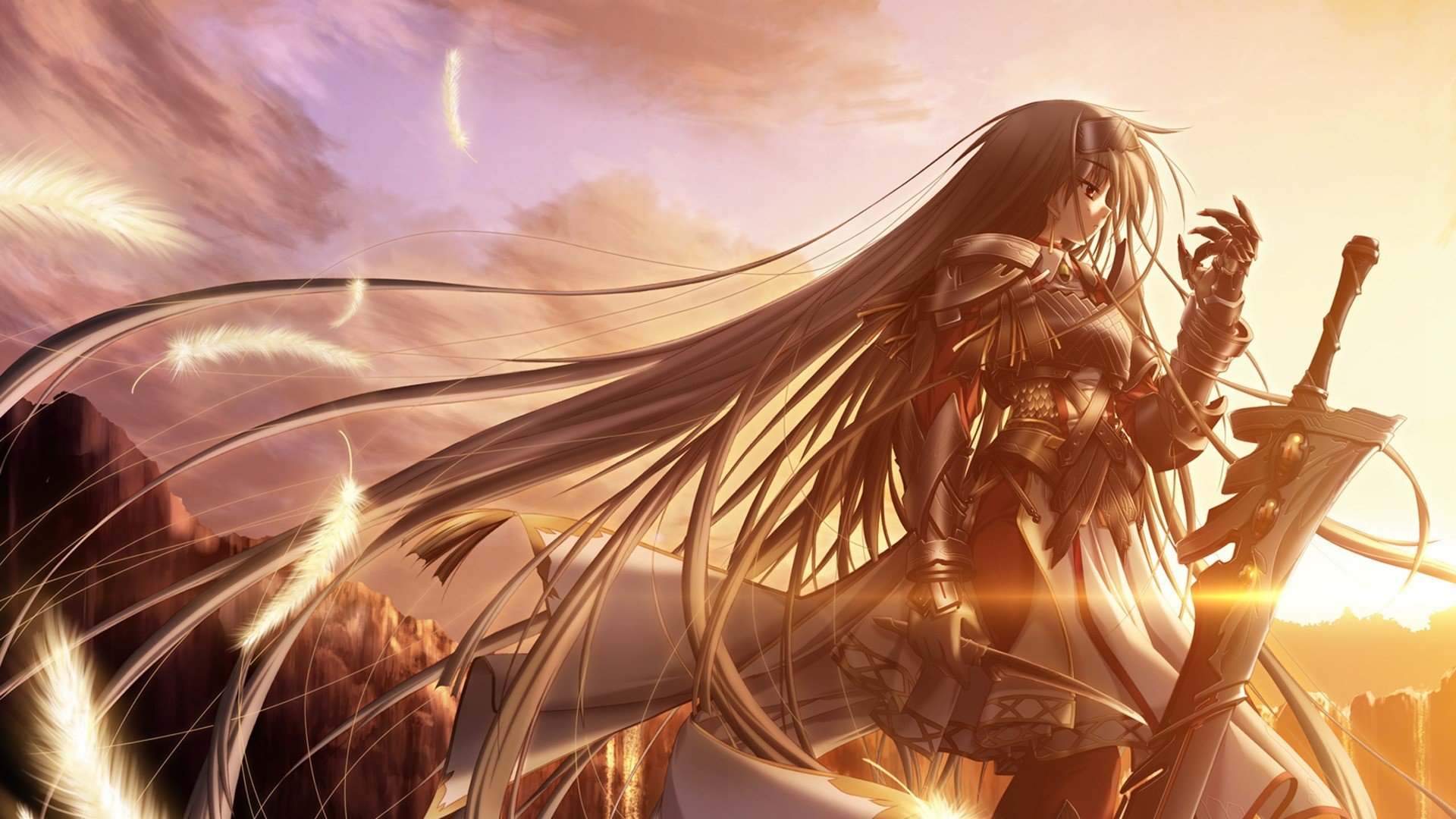 anime girls, Armor, Primitive Link, Sione, Anime Wallpaper