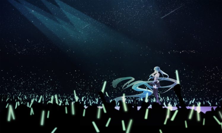 anime, Anime girls, Twintails, Vocaloid, Hatsune Miku, Blue hair HD Wallpaper Desktop Background