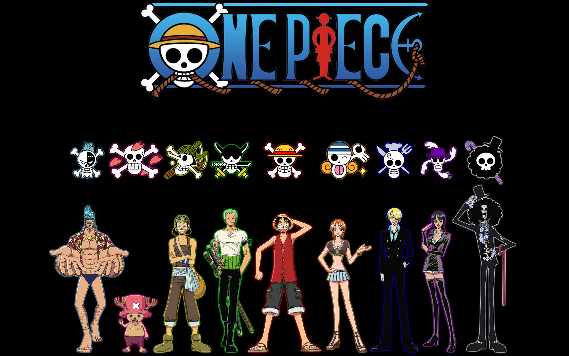 One Piece, Anime, Franky, Tony Tony Chopper, Usopp, Roronoa Zoro, Monkey D. Luffy, Nami, Sanji, Nico Robin, Brook Wallpaper