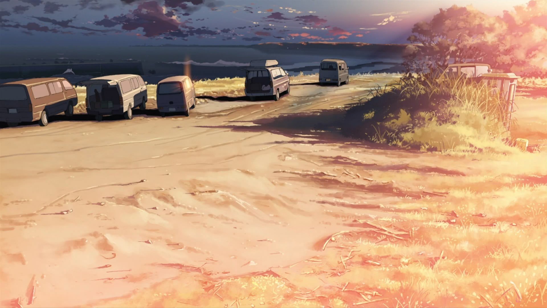 beach, Sunset, 5 Centimeters Per Second, Artwork, Sunlight Wallpaper