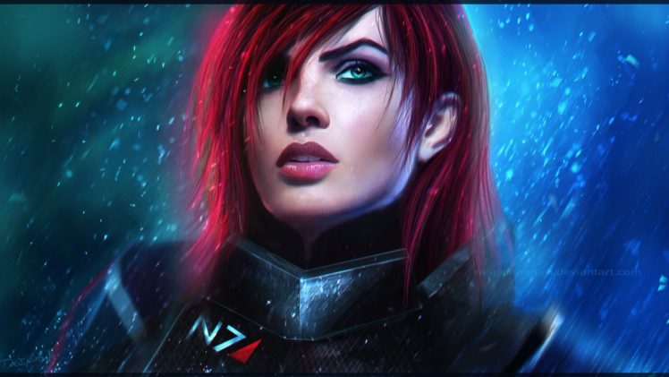 realistic, Mass Effect, MagicnaAnavi, Artwork, Commander Shepard HD Wallpaper Desktop Background