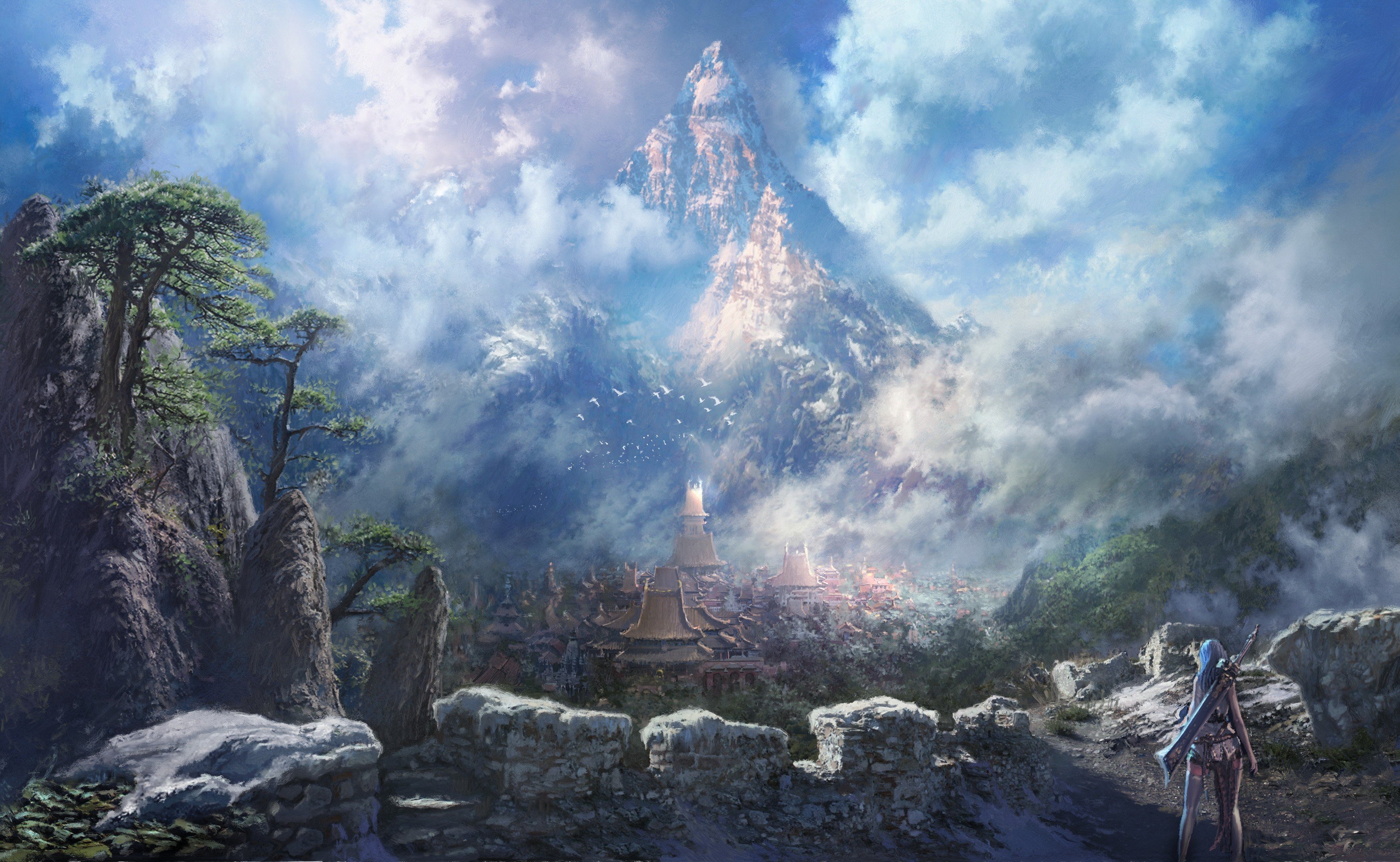 anime, Fantasy art, League of Legends, Nature, Mountain Wallpapers HD / Desktop Mobile Backgrounds