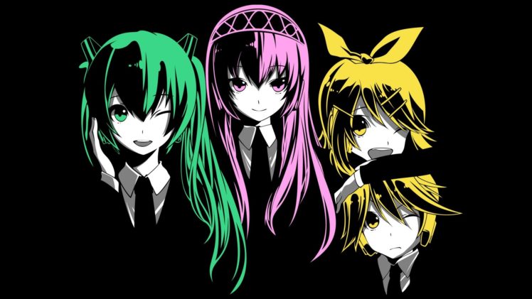 Hatsune Miku, Vocaloid, Megurine Luka, Kagamine Rin, Kagamine Len HD Wallpaper Desktop Background