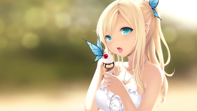 anime girls, Kashiwazaki Sena, Boku wa Tomodachi ga Sukunai, Blonde, Blue eyes, Soft shading HD Wallpaper Desktop Background
