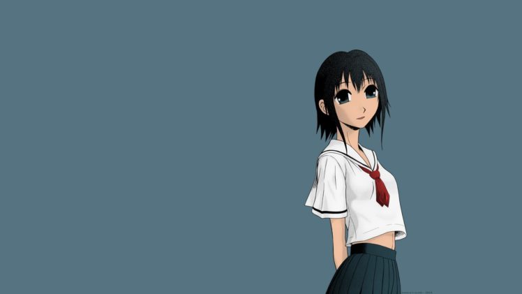 Sundome, Sahana Kurumi, School uniform, Short hair, Okada Kazuto HD Wallpaper Desktop Background