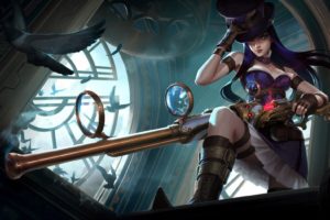 anime, League of Legends, Anime girls, Fantasy weapons, Caitlyn