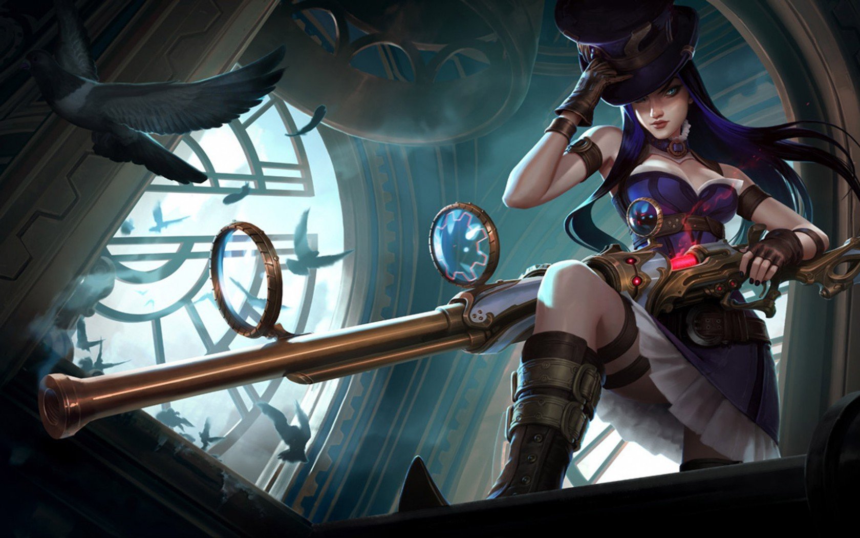 anime, League of Legends, Anime girls, Fantasy weapons, Caitlyn Wallpaper