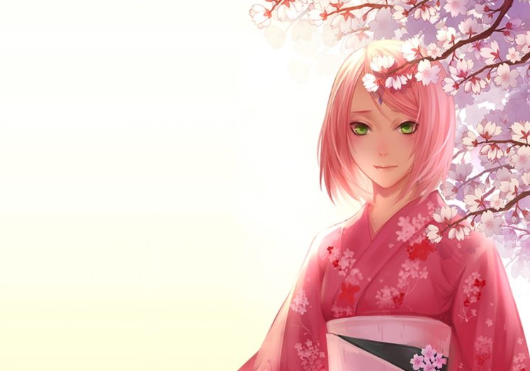 anime, Naruto Shippuuden, Anime girls, Haruno Sakura, Cherry blossom HD Wallpaper Desktop Background