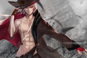 swd3e2, Anime, Anime boys, Abs, Coats, White hair, Dungeon and Fighter