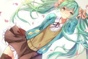 anime girls, Skirt, Vocaloid, Hatsune Miku, Twintails