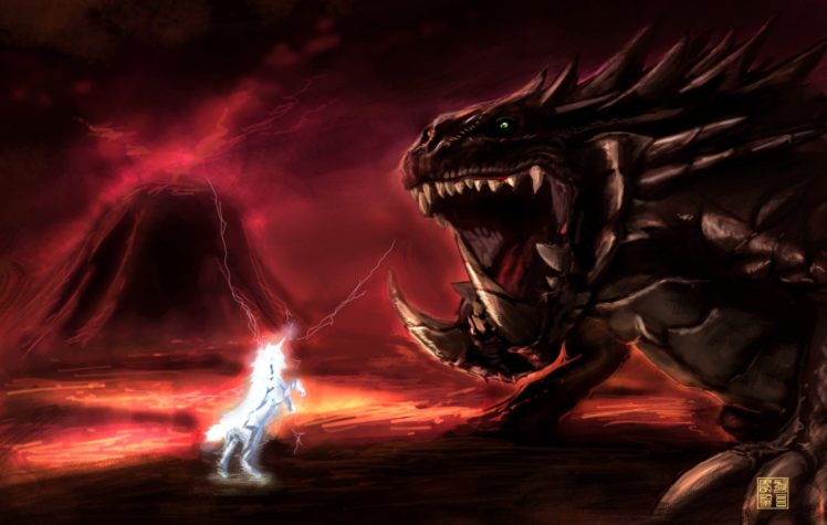 Kirin, Akantor, Monster Hunter HD Wallpaper Desktop Background