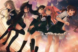 anime girls, School uniform, Koi to Senkyo to Chocolate, Aomi Isara, Kiba Mifuyu, Morishita Michiru, Shinonome Satsuki, Sumiyoshi Chisato