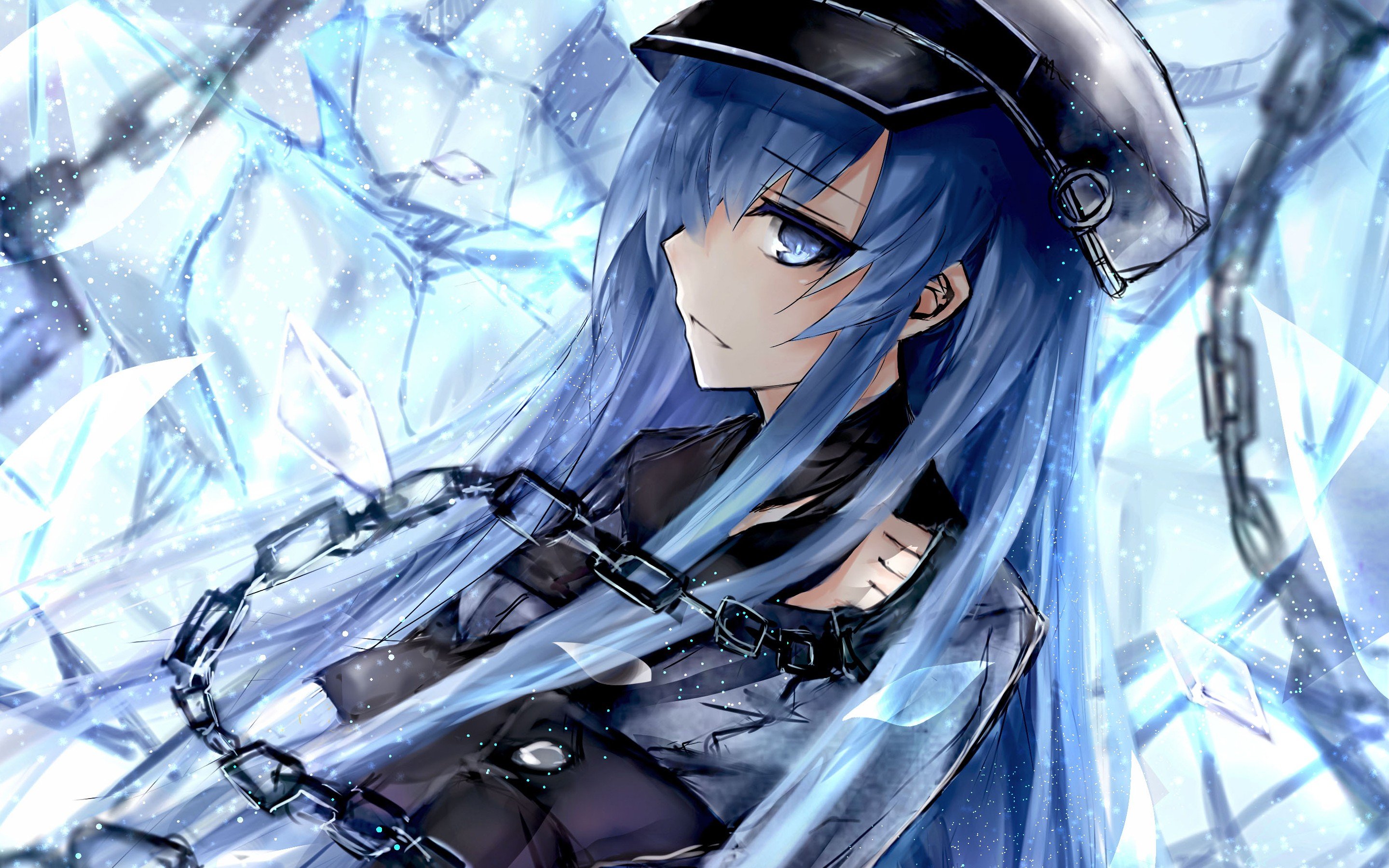 Esdeath, Akame ga Kill!, Blue hair, Blue eyes, Anime girls Wallpapers HD /  Desktop and Mobile Backgrounds