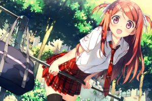 school uniform, Anime girls, Anime, Kantoku, Schoolgirls, Your Diary