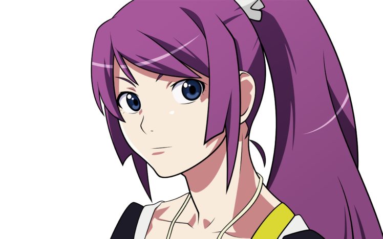 Senjougahara Hitagi, Purple, Anime, Anime girls HD Wallpaper Desktop Background