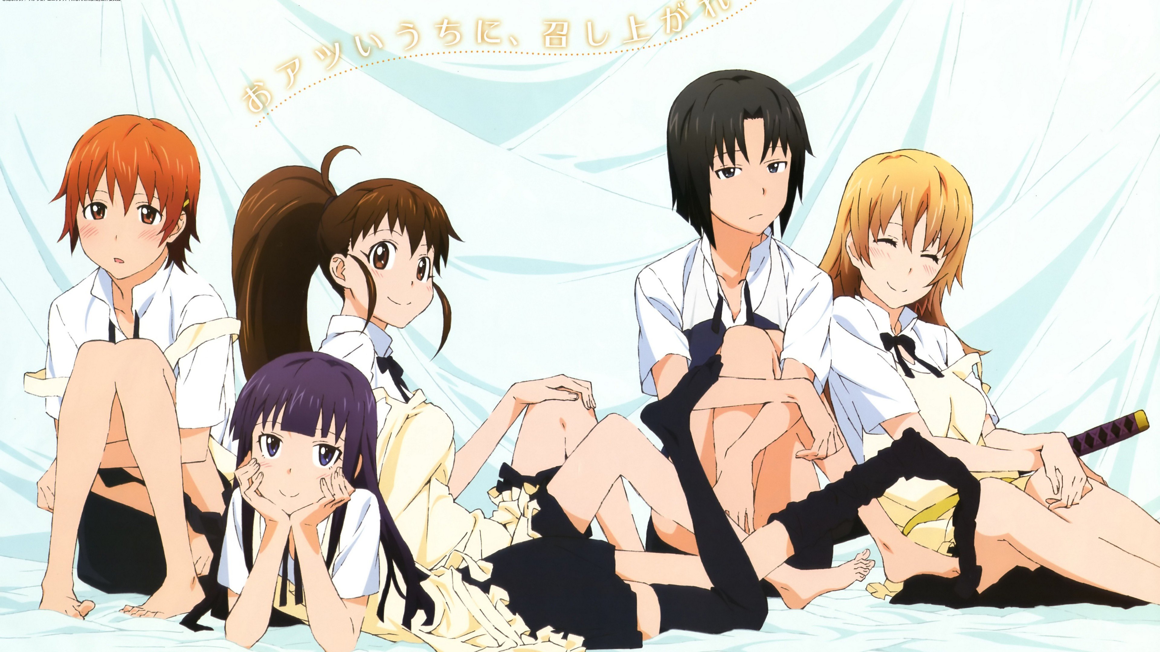 anime, Working!!, Inami Mahiru, Shirafuji Kyouko, Taneshima Popura, Todoroki Yachiyo, Yamada Aoi Wallpaper