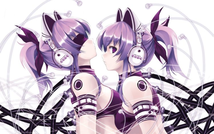 anime girls, Headphones, Blindfold, Cat ears, Nekomimi HD Wallpaper Desktop Background