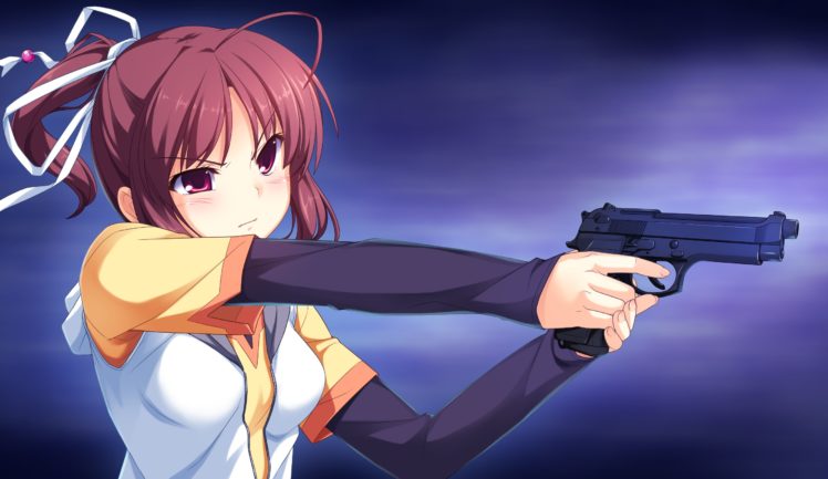 Beretta M9, SINCLIENT, Yanase Mai, Visual novel, Machine gun HD Wallpaper Desktop Background