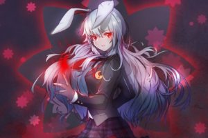 Touhou, Reisen Udongein Inaba, Red eyes, Bunny ears, Long hair, Gray hair