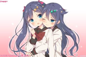 twins, Anime, Twintails, Sei Mikaeru Joshi Gakuen, Kimishima Ai, Kimishima Aya, Anime girls