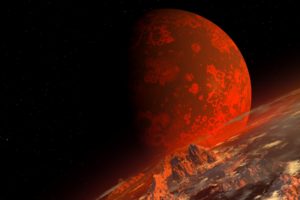 art, Render, Space, Planet, Terrain, Topography, Red