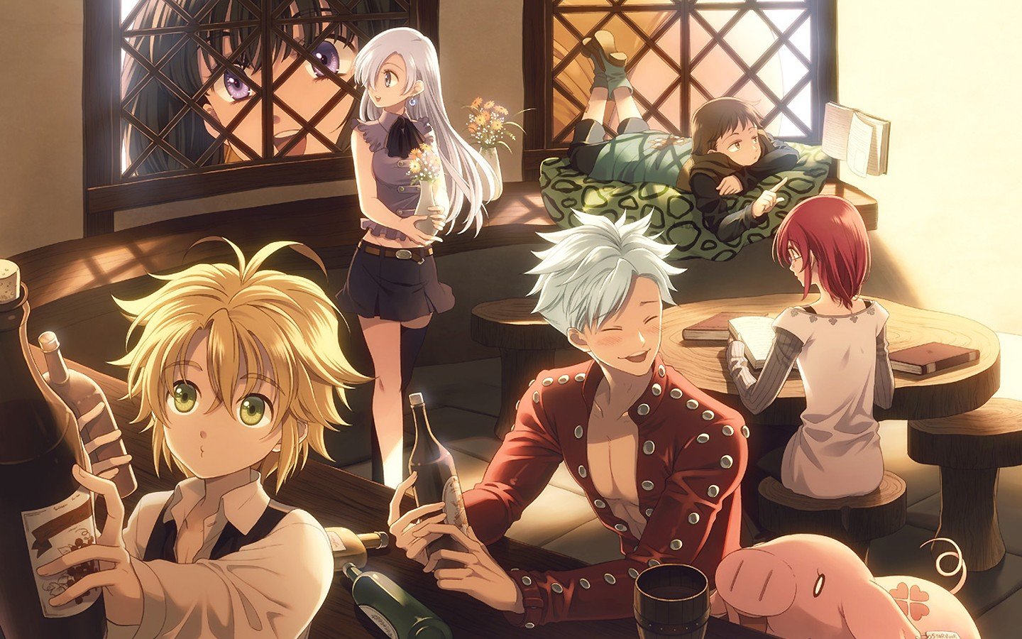 meliodas, Fairy King Harlequin, Diane (Sin of Envy), Gowther ( Sin of Lust ) Wallpaper