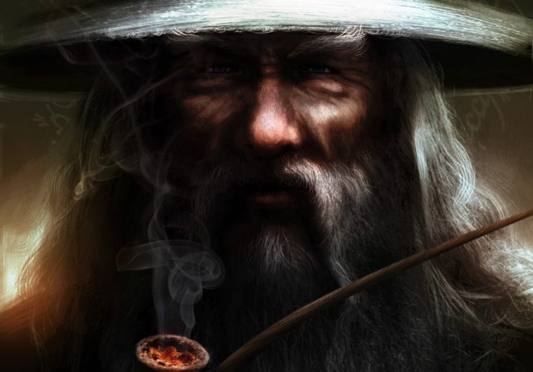 gandalf, Art, Gandalf, Lord, Of, The, Rings, Smoking, Fantasy, Wizard, Lotr HD Wallpaper Desktop Background