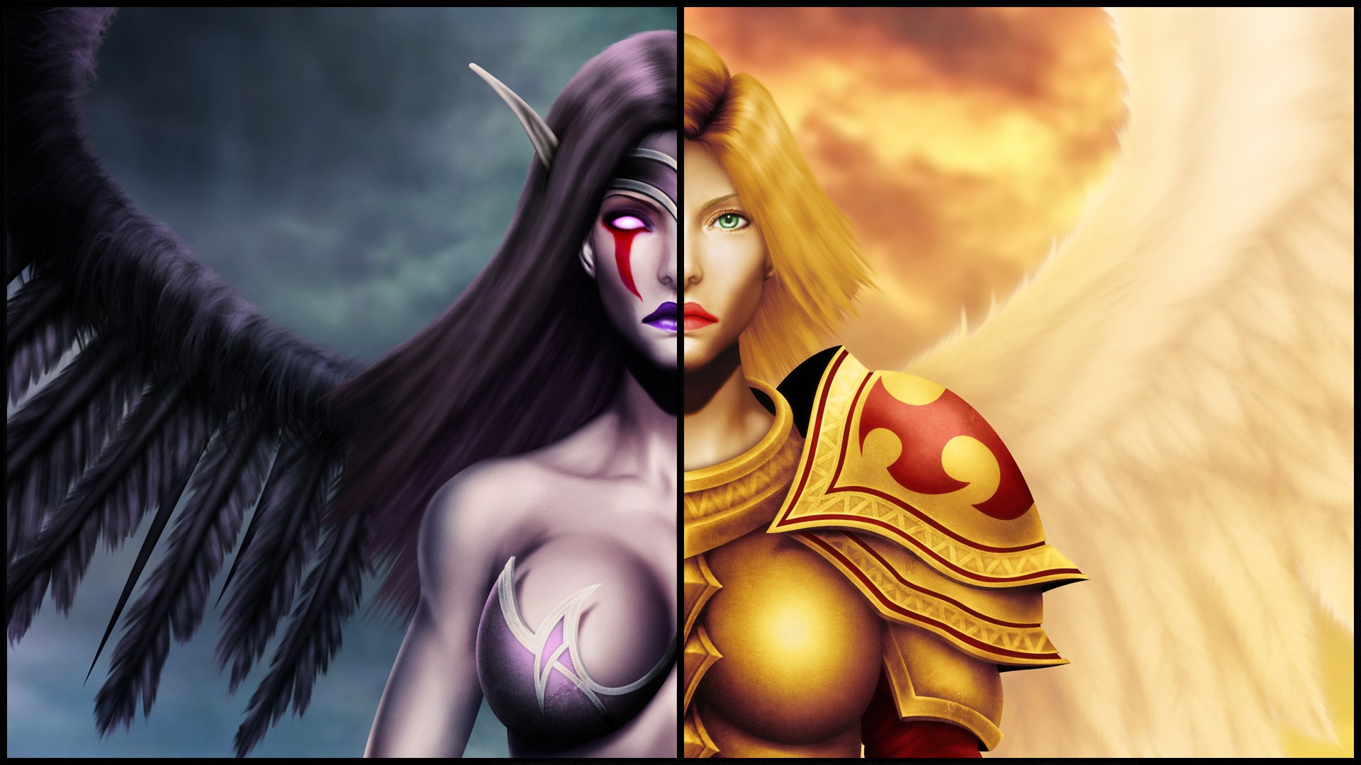 Morgana (League of Legends), Angel, Devils, Splitting, Armor, Wings, Kayle, Noxus, Demacia, League of Legends Wallpaper