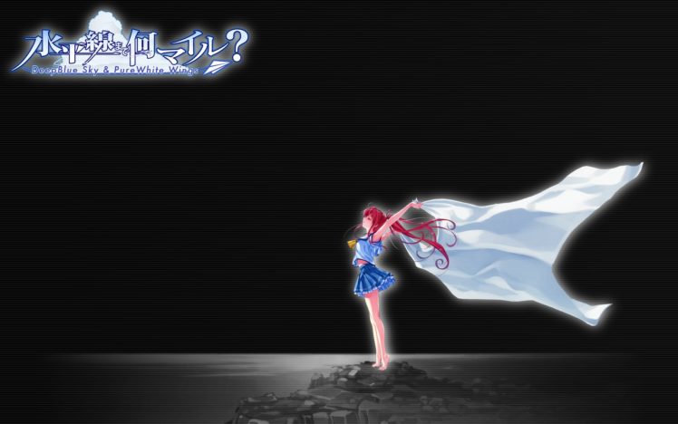 anime, Anime girls, Deep Blue Sky  Pure White Wings, Miyamae Tomoka HD Wallpaper Desktop Background