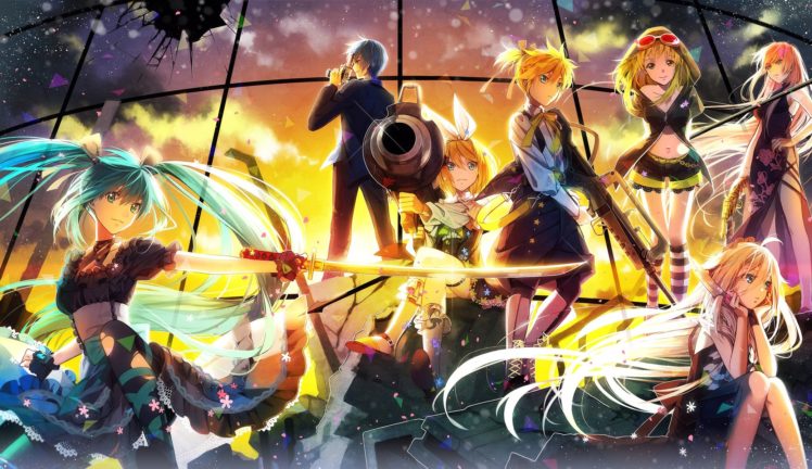Vocaloid, Hatsune Miku, Kaito, Kagamine Len, Kagamine Rin, Megpoid Gumi, Megurine Luka, IA (Vocaloid) HD Wallpaper Desktop Background