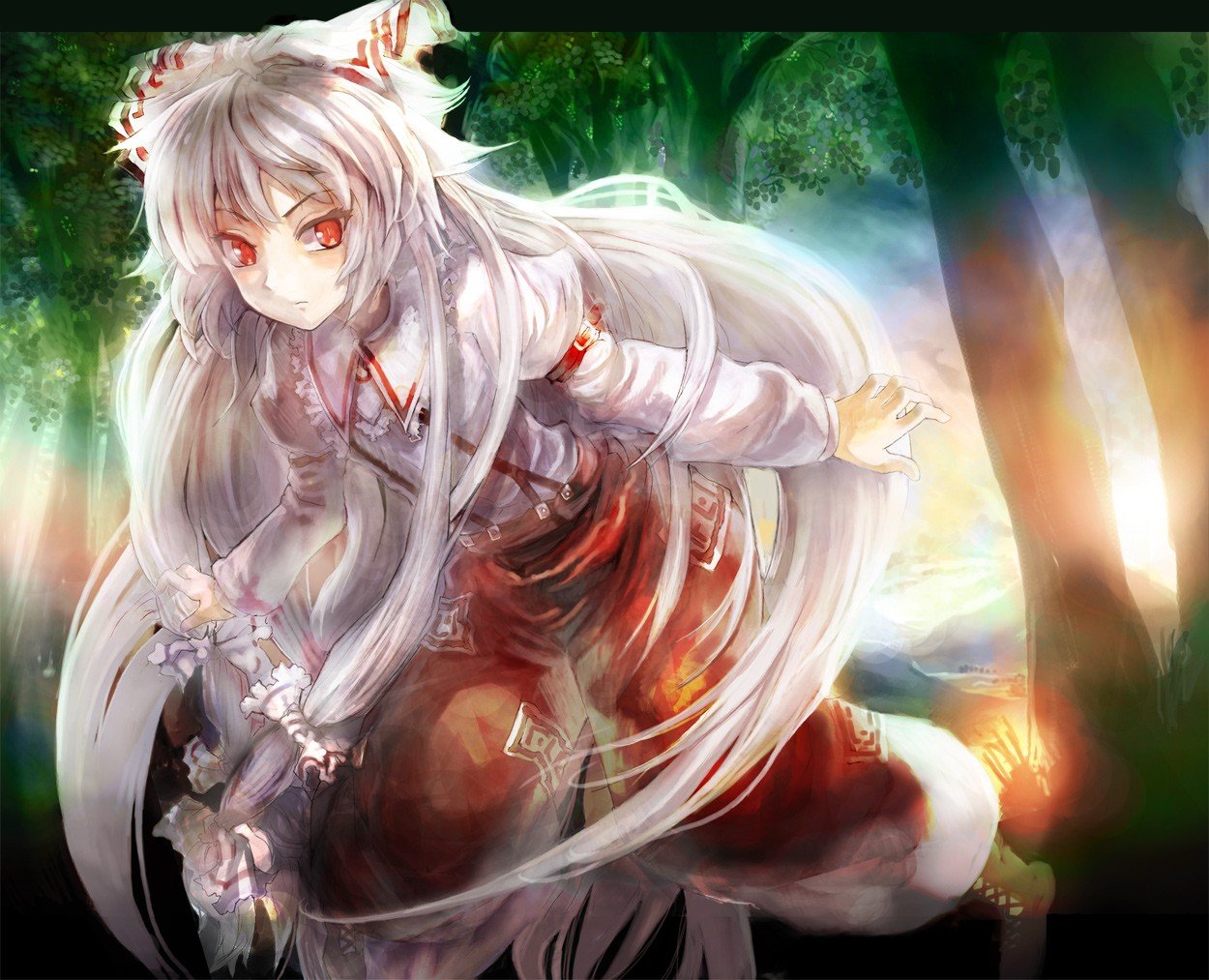 anime, Anime girls, Touhou, Fujiwara no Mokou Wallpaper