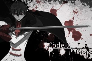 anime, Code Geass, Kururugi Suzaku, Selective coloring, Sword