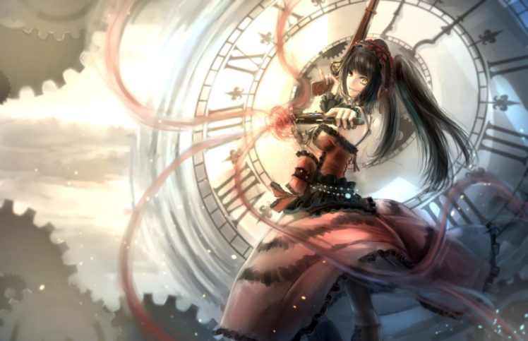 Date A Live, Tokisaki Kurumi, Clocks HD Wallpaper Desktop Background