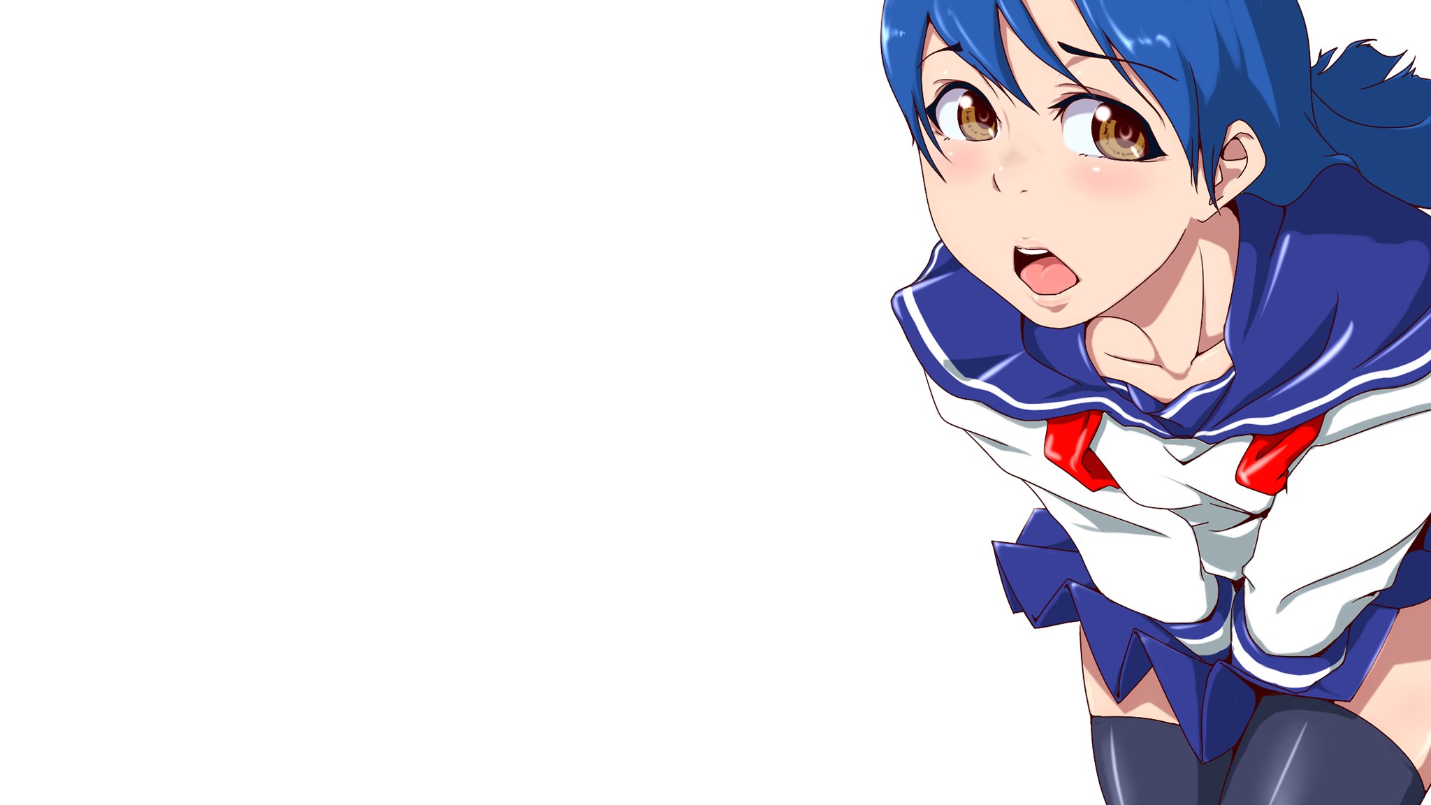 anime, School uniform, Blue hair, Ecchi Wallpaper
