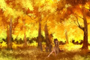 Touhou, Video games, Anime girls, Trees, Hakurei Reimu, Nature