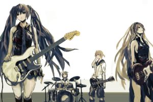 anime, Vocaloid, Hatsune Miku, Megurine Luka, Kagamine Len, Kagamine Rin, Rock bands