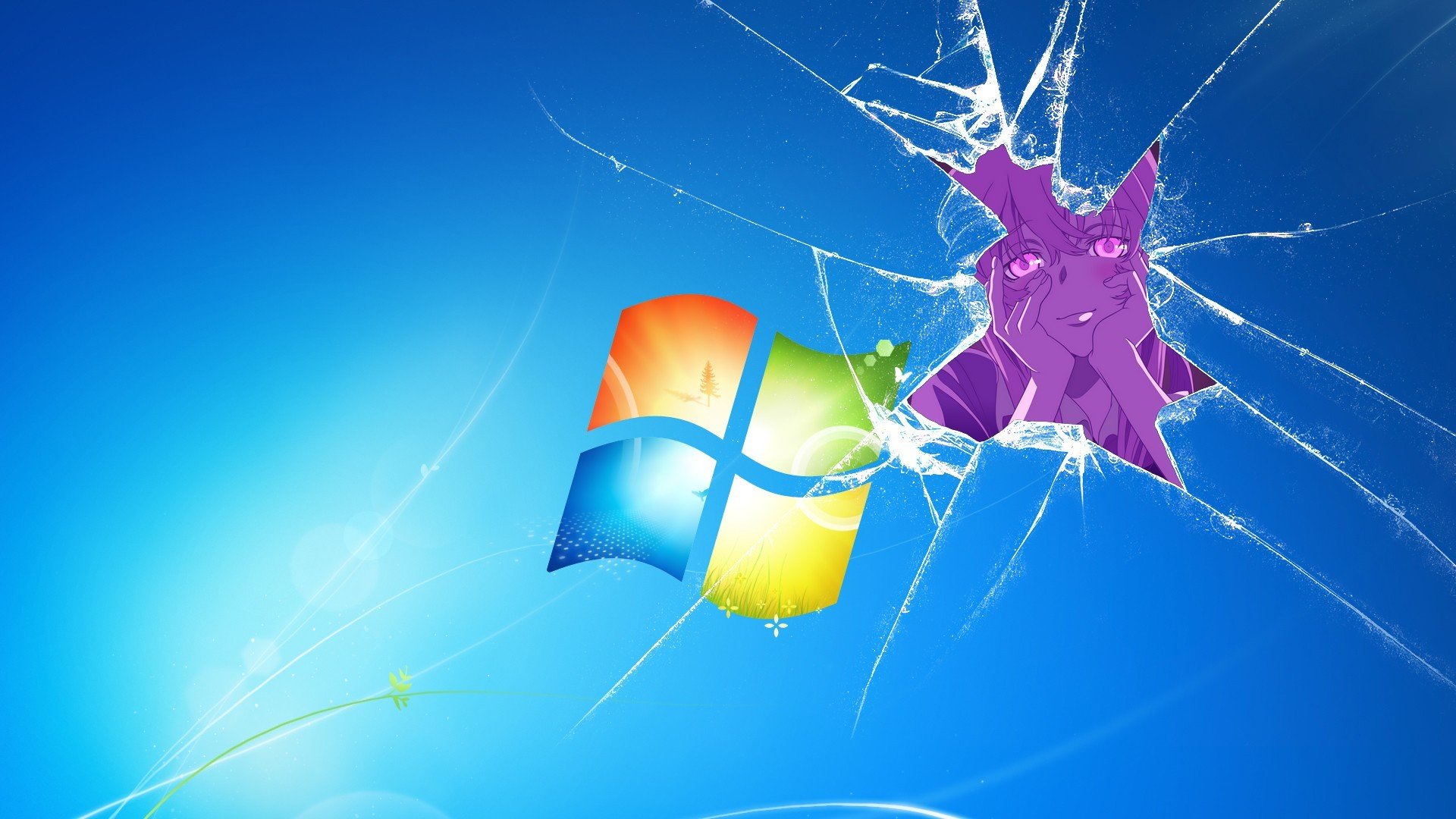 Mirai Nikki, Broken glass, Microsoft Windows, Logo Wallpaper