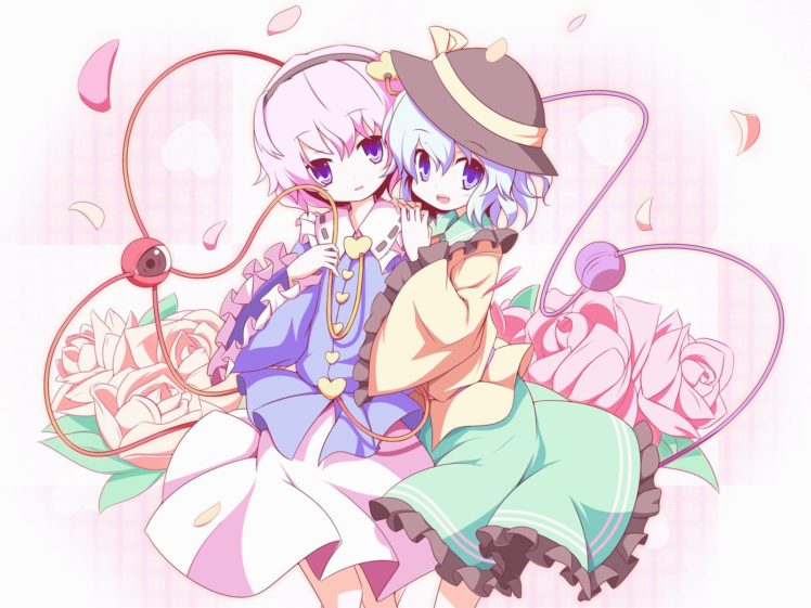 anime girls, Touhou, Komeiji Koishi, Komeiji Satori HD Wallpaper Desktop Background